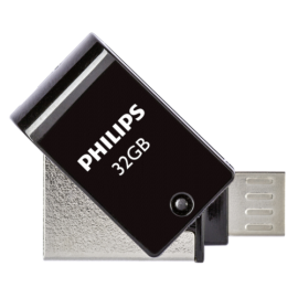 Philips 2 in 1 Black 32GB OTG microUSB + USB 2.0