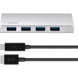 Belkin USB 3.0 4-Port Hub incl. USB-C Cable, silver F4U088vf