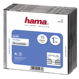 Hama CD-Slim Jewel Case clear/black 51275 (10τμχ)