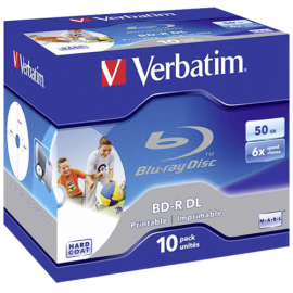 Verbatim BD-R Blu-Ray 50GB 6x Speed printable Jewel Case 10τμχ
