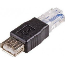 Akyga AK-AD-27 cable interface/gender adapter RJ45 USB 2.0 type A Black