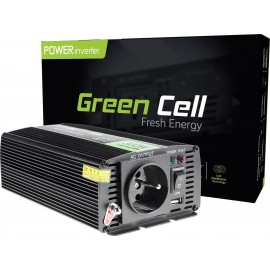 Green Cell Inverter Αυτοκινήτου 300W για Μετατροπή 12V DC σε 230V AC με 1xUSB
