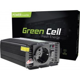 Green Cell Inverter Αυτοκινήτου 300W για Μετατροπή 12V DC σε 230V AC με 1xUSB