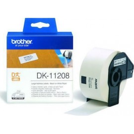 Brother DK-11208 Large Address Labels 90x38mm Black on White Paper