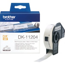Brother DK-11204 Multi Purpose Labels 54x17mm Black on White Paper