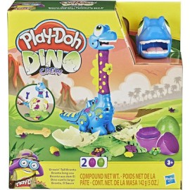 Hasbro Play-Doh Πλαστελίνη - Παιχνίδι Dino Crew Growin Tall Bronto για 3+ Ετών, 2τμχ