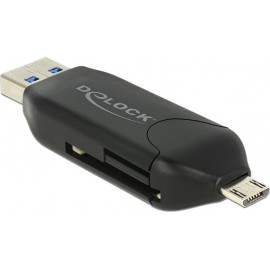 DeLock micro USB OTG Card Reader + USB-A 3.0 male
