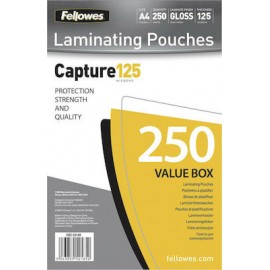 Fellowes A4 Glossy 125 Micron Φύλλα Πλαστικοποίησης 250 Τμχ.